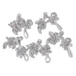 Сутажная застежка, 9 см (серебро), NO.3, 5 шт