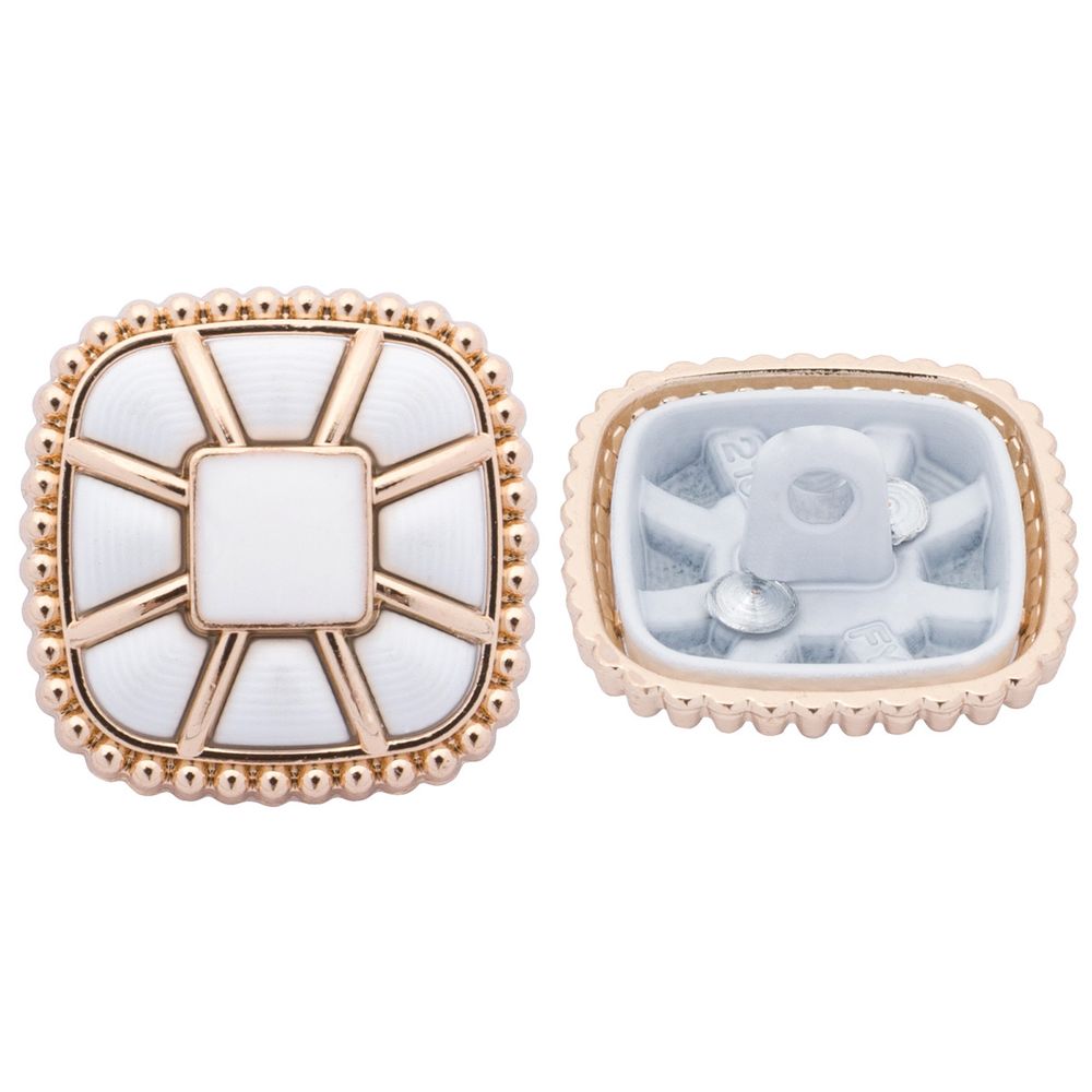 Пуговицы на ножке 28L=18 мм, металл, GD.White (золото-белый), 10 шт, MP07