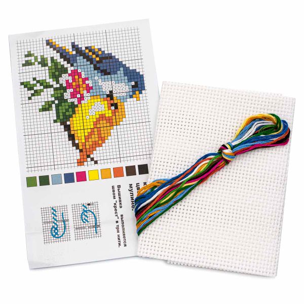 Набор для вышивания нитками РС Студия, Птички 10х10 см