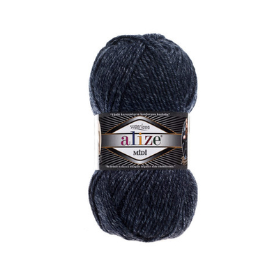 Пряжа Alize (Ализе) Superlana Midi / уп.5 мот. по 100 г, 170м, 805 темно-синий жаспе A