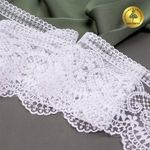 Кружево на сетке 90 мм, цв.01 белый, уп.13.7м, TBY.40475.01