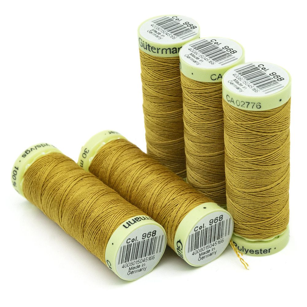 Нитки отделочные Gutermann Top Stitch, 30м, 968 золотой, 5 катушек
