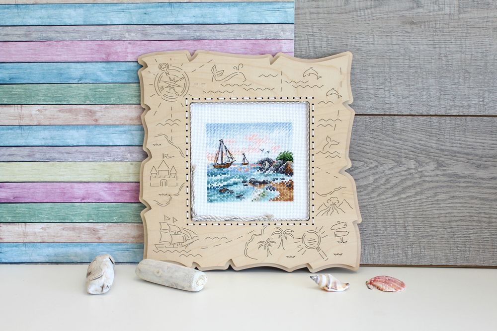 Набор для вышивания нитками МП Студия (Жар-птица), На морской волне, 10х11 см