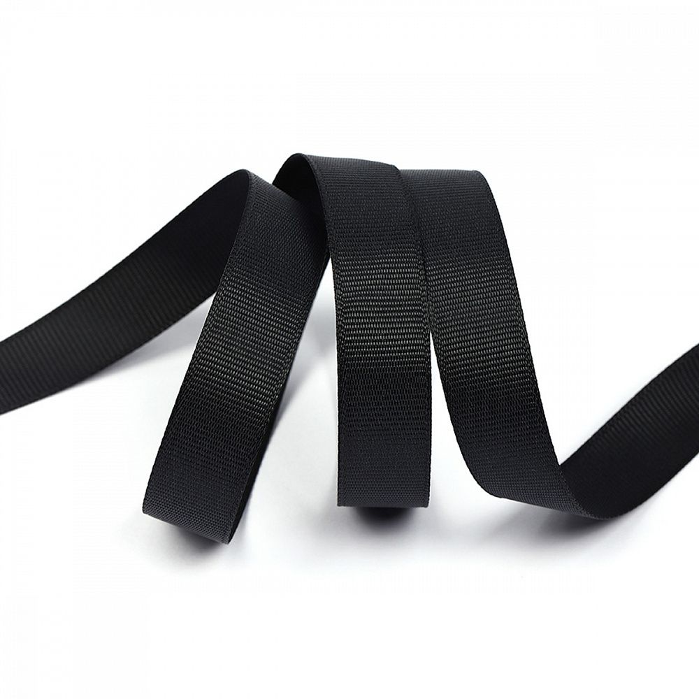 Лента репсовая (в рубчик) 15.0 мм, 030 черный, уп. 27,4м