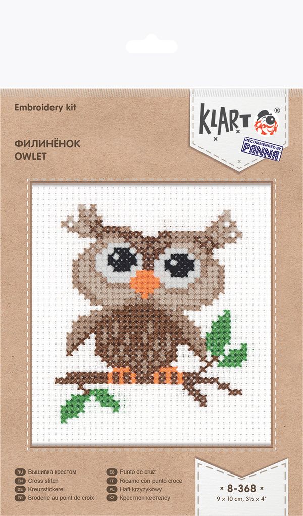 Набор для вышивания нитками Klart, Филиненок, 9х10 см