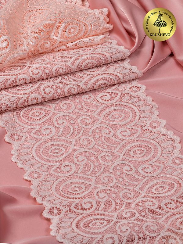 Кружево бельевое эластичное 180 мм / 3 метра, TBY.L1351, цв.081 лососевый, Kruzhevo