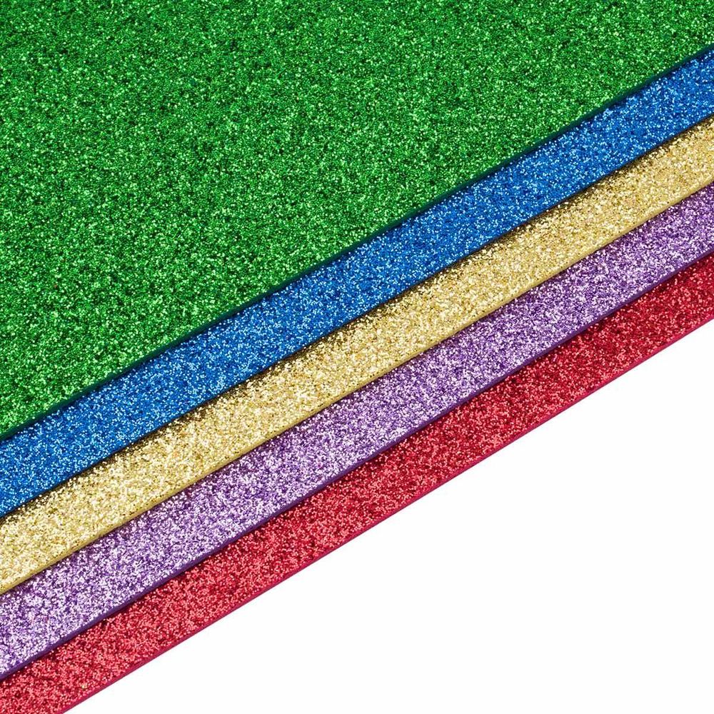 Фоамиран с глиттером, ассорти, 20х30 см, 2 мм, упак./5 шт., Astra&Craft (1), EVA-1012