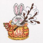 Набор для вышивания нитками Klart, Зайка с вербой