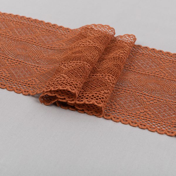 Кружево бельевое эластичное 165 мм / 3±0.2 метра, Турция, коричневый, Blitz
