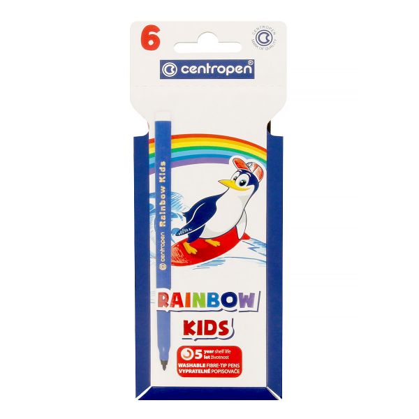 Набор цветных фломастеров RAINBOW KIDS PA 7550/6 6 цв, 7550/6, Centropen 7550/6