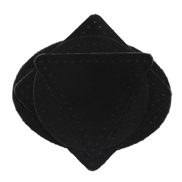 Набор заплаток пришивных из замши, круг, квадрат, треугольник, овал 6см, с перфорацией, 4 шт (20 черный), 59723
