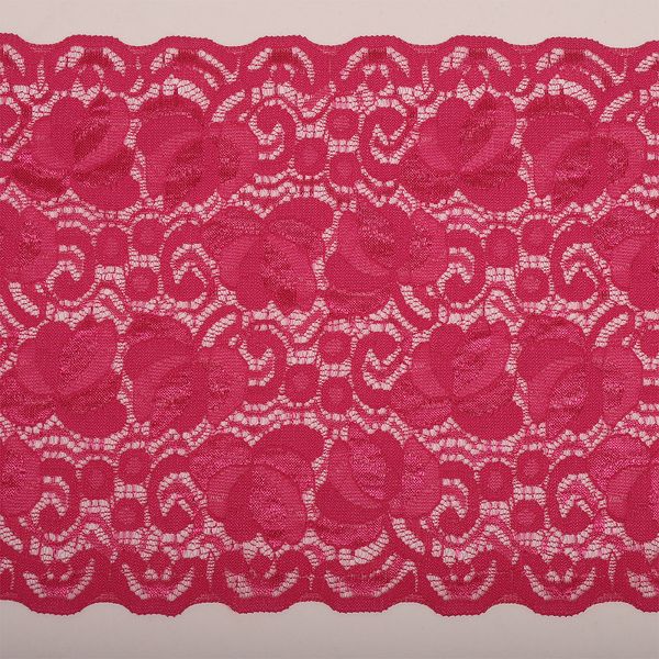 Кружево бельевое эластичное 180 мм / 18.3 м, 272, цв.фуксия-В, Kruzhevo