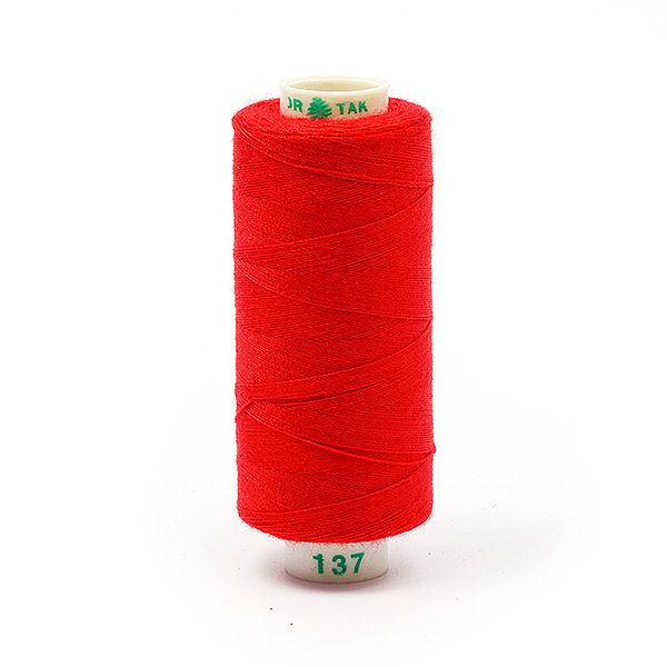 Нитки швейные бытовые Dor Tak 40/2, 366 м / 10 кат., 137 красный