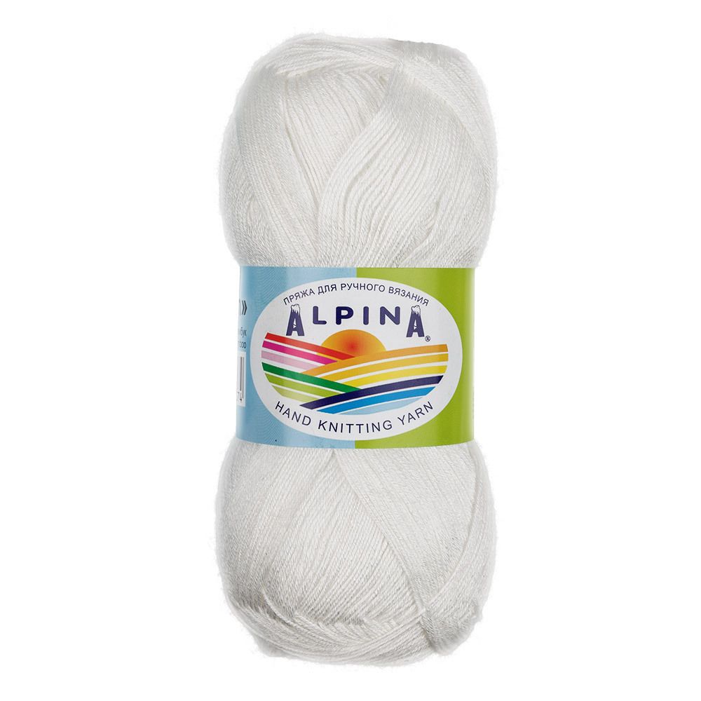 Пряжа Alpina Viven / уп.10 мот. по 50г, 405м, 01 белый