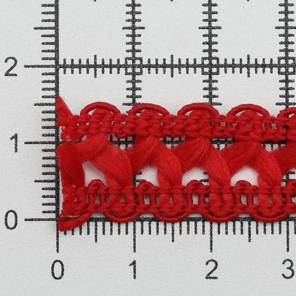 Тесьма отделочная вязаная 17 мм, 10 м, красный