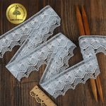 Кружево вязаное (тесьма) 37 мм, диз.K-10034 цв.голубой+белый, 3 метра, Kruzhevo