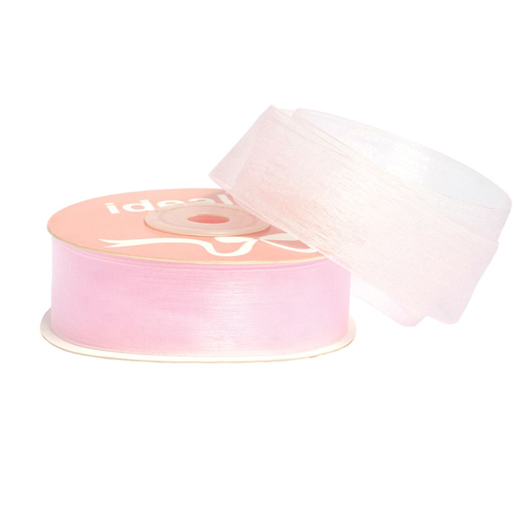 Лента капроновая (органза) 20.0 мм, 1012 св.розовый, уп. 27,4 м