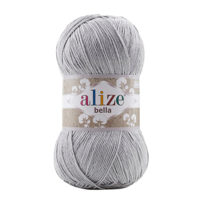 Пряжа Alize (Ализе) Bella 100 / уп.5 мот. по 100 г, 360м, 021 серый A