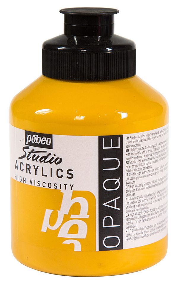 Краска акриловая Acrylics 500 мл, 171027 охра желтая, Pebeo