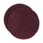 Заплатки пришивные из замши, круг ⌀8см с перфорацией, 2 шт, 100% кожа, 31 бордовый, 59121