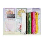 Набор для вышивания нитками МП Студия, на пластиковой канве Весёлые сладости 10,6х10,6см - 4 шт