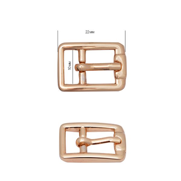 Пряжка ременная металл 10 мм (внешн. 22х16 мм), 20 шт, TBY.2006, цв. золото