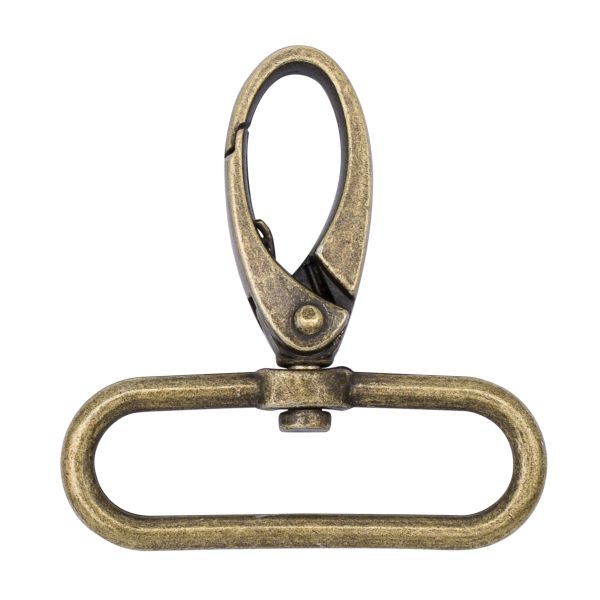 Карабин металл 40 мм (48х52 мм), цв.латунь, 20 шт