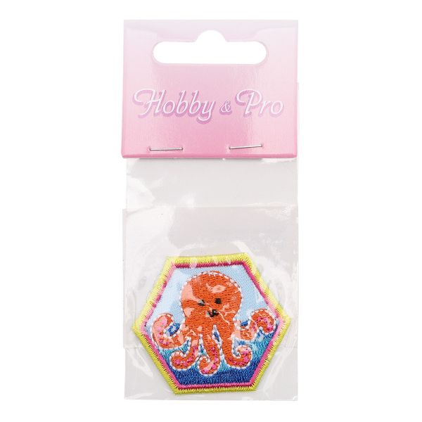 Термоаппликация Эмблема осьминог, 3.8х4.5cm, Hobby&Pro