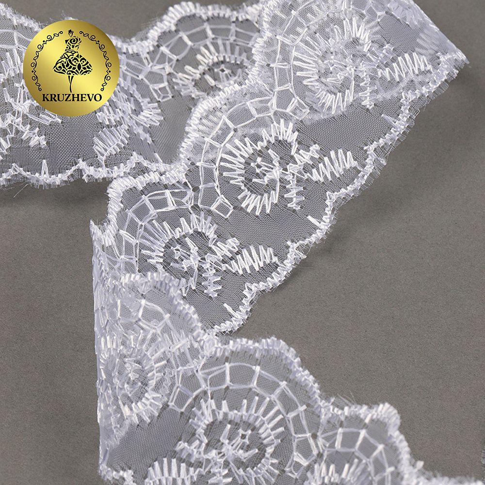 Кружево капроновое 45 мм / 9.14 м, TBS.30010 цв.001 белый, Kruzhevo