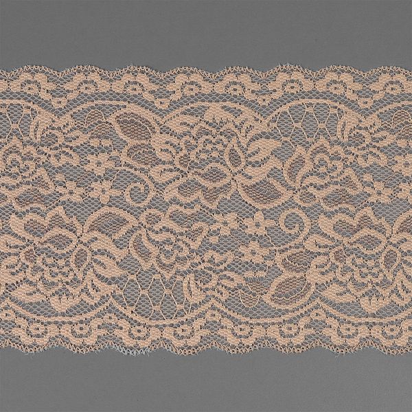 Кружево бельевое эластичное 150 мм / 25 м, 6718, цв.10 бежевый, Kruzhevo