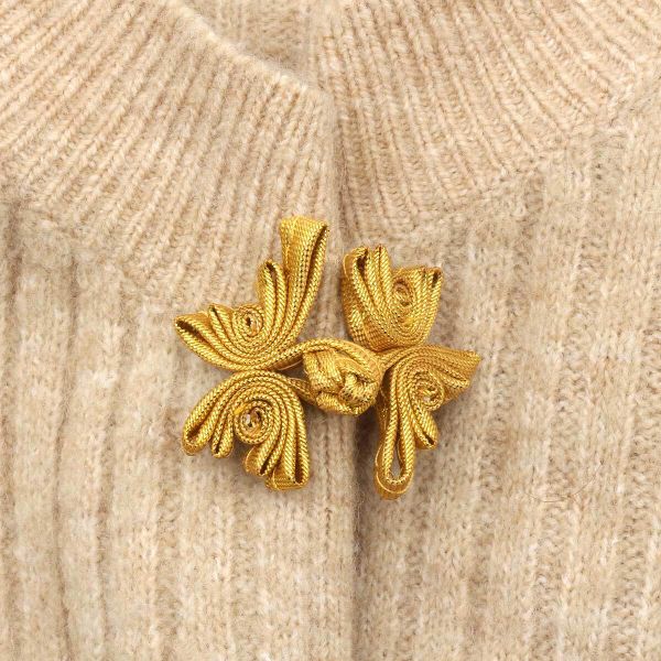 Сутажная застежка, 4,5см (золото), 902N-015, 5 шт