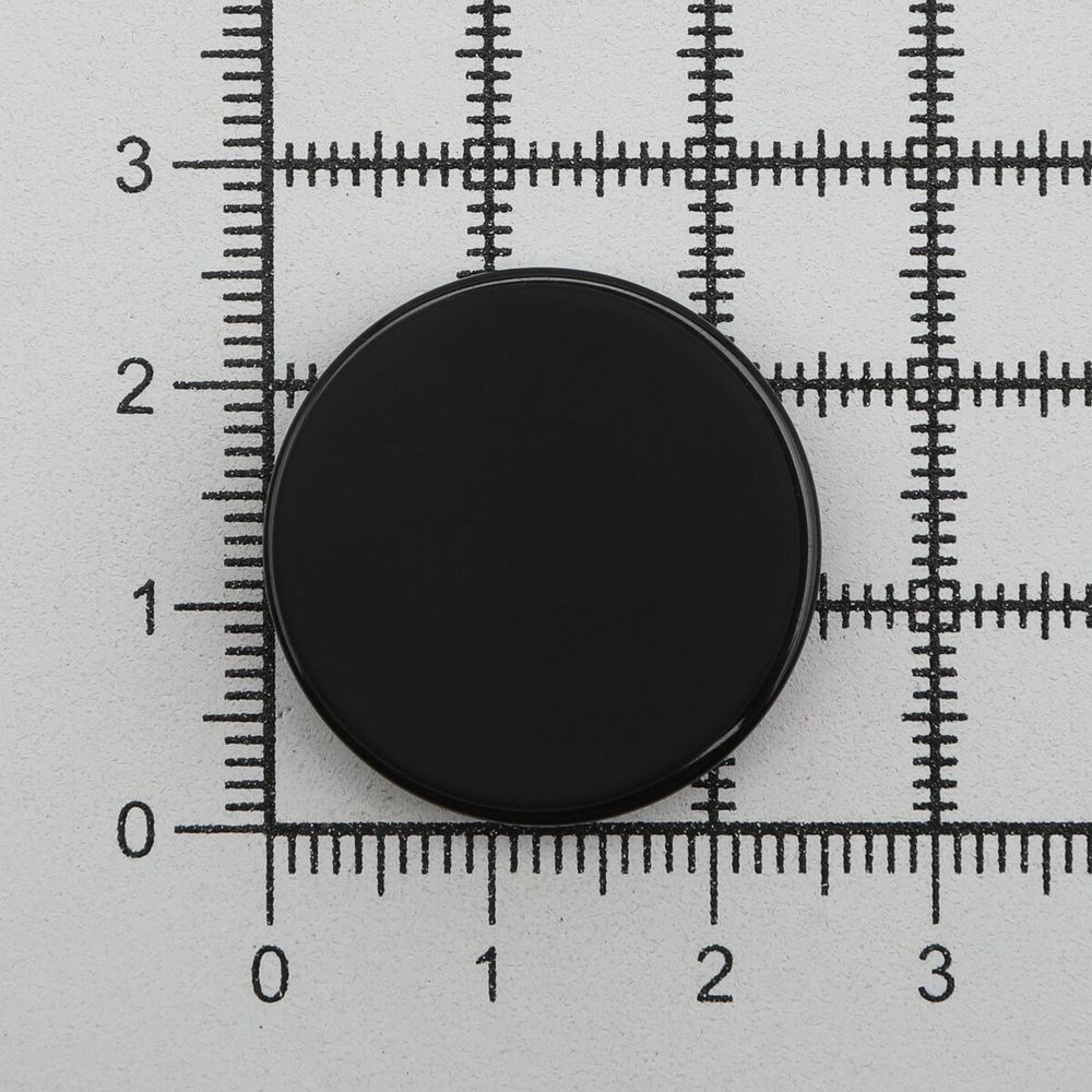 Пуговицы на ножке 40L, 25 мм, Black, черный, 12 шт