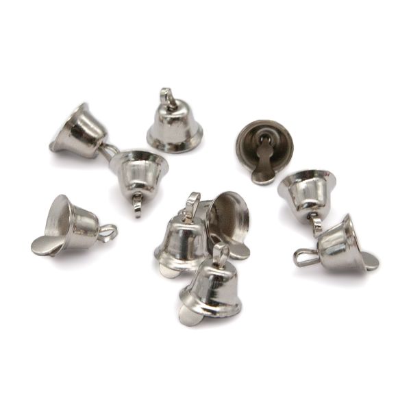 Колокольчики 10 мм, 10 шт, серебро, Астра