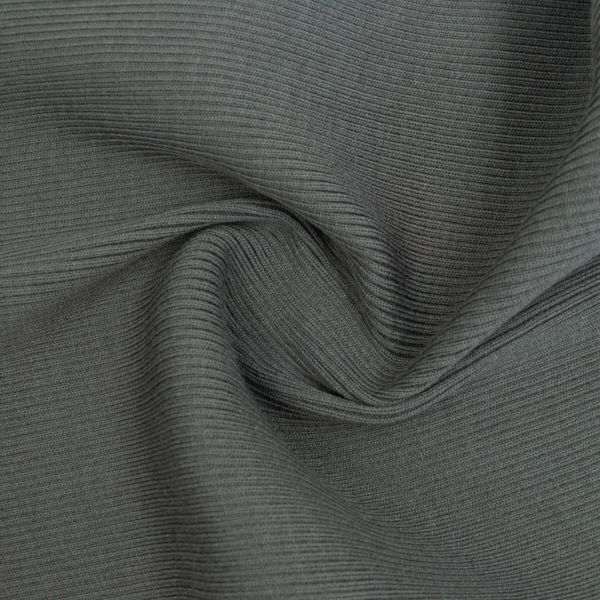 Полотно трикотажное акрил плотное 2х2, 40 см / 1.1 метра, в-70 дипломат, серый /TOS/