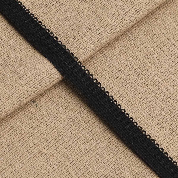 Резинка бельевая (ажурная) 10.0 мм / 50 метров, черный