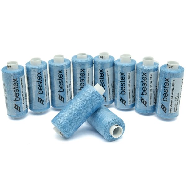 Нитки швейные бытовые Bestex 40/2, 365 м (400 ярд) / 10 кат., 311 голубой
