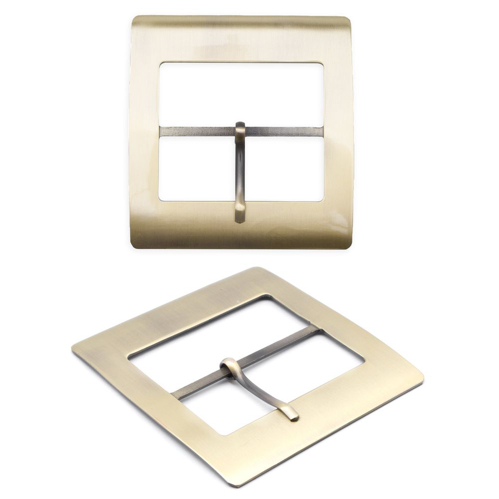 Пряжка ременная металл 60 мм ушко, 84х81 мм, тертая бронза