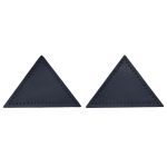 Заплатки пришивные из кожи, треугольник равнобедр., стор. 8см, с перфорацией, 2 шт, 100% кожа, 05 темно-синий, 9903