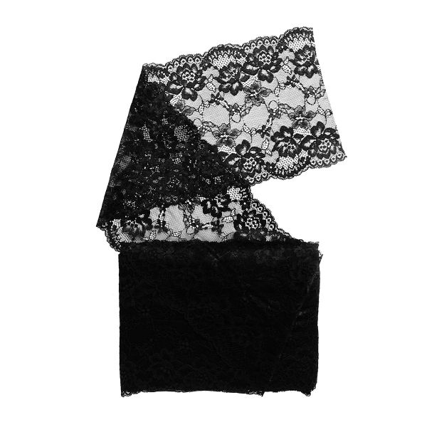 Кружево бельевое эластичное 180 мм / 13.72 м, цв. C580 черный