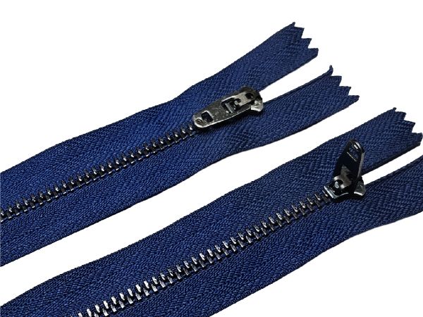 Молния металл (цв.SBS) джинсовая Т3 (3 мм) 1 зам., н/раз., 15 см, S-919 синий (звено: т.никель), уп.100 шт