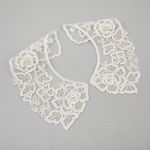 Пришивной кружевной воротник 100 мм, на сетке, 5 пар, Турция, кремовый/под золото, Gamma VKRM-27-02