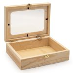 Заготовка для декорирования Шкатулка деревянная с окном, сосна/фанера из тополя/оргстекло, 17х12х5см