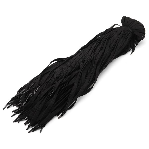Шнурки плоские с металлическим наконечником 10.0 мм / 100см, 100 шт/упак (черный), 6220-0134