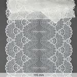 Кружево бельевое эластичное 195 мм / 10 м, цв.01 белый, Kruzhevo