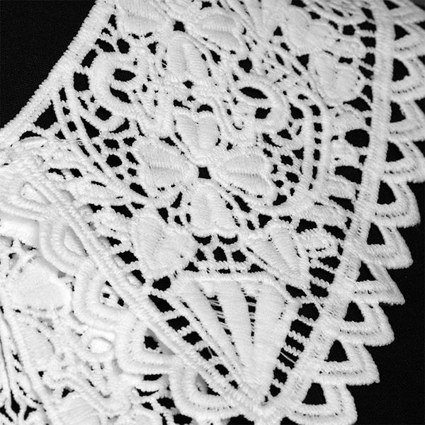 Пришивной кружевной воротник матовая нить 37смх33см, цв.белый, 5 компл, Kruzhevo