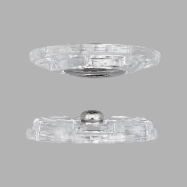 Кнопка пришивная ⌀25 мм, пластик, clear, 10 шт