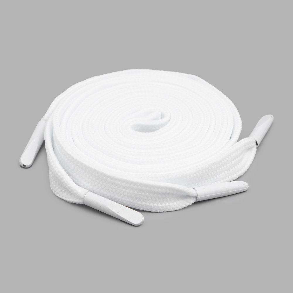 Шнурки плоские с металлическим наконечником 10.0 мм / 100 см, 1 пара (2 шт), белый, 6220-0134