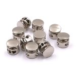 Фиксатор (зажим) для шнура металл 2 отв., 10.5х11.8 мм, ⌀3.7 мм, металл, Silver (серебристый), MFR08, 10 шт