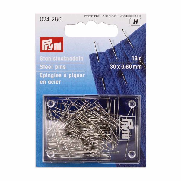 Булавки портновские, сталь №6 тонкие, 13 гр 0,60х30мм, Prym