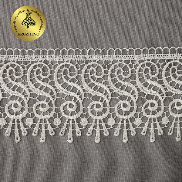 Кружево гипюр (плетёное) 91 мм / 13.71 метров, TBY.8G8328, цв.F102 молочный